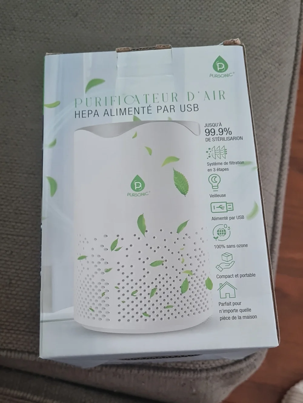 💥3for$15💥Pursonic USB HEPA Air Purifier - Compact Home Accent
